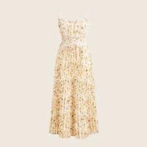 NWOT J. Crew Smocked-waist pleated dress in soft posies Size 12